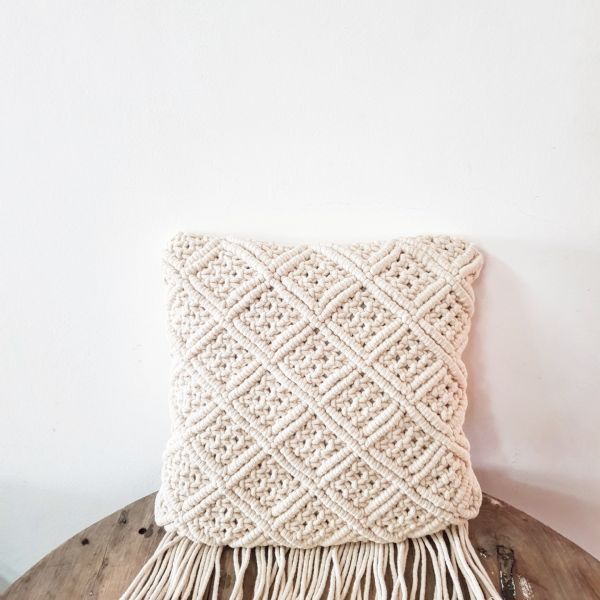 Macrame tassel - Ivory Scatter Pillow	